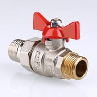 Кран с американкой 3/4"НН VALTEC BASE красная бабочка VT.226.N.05