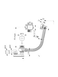����� ��� ����� Alcaplast A564KM1 � �������� ���� ����� �������, ����� 57��, ������/������