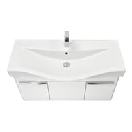 Тумба под раковину AQUATON Беверли 100 1A236701BV010 966x357x455 подвесная, 1 ящик, 2 дверцы, белый глянец