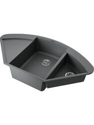 Мойка Omoikiri SAKAIME 105C-PL (1057х575х230) врезная, угловая, тетогранит, цвет-платина 4993209