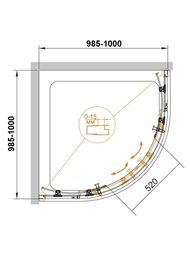 ������� ������ Cezares Eco (1000�1000�1900) ECO-O-R-2-100-C-NERO ������ ����������, ������� ������