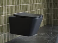 %Унитаз подвесной Ceramicanova Metric Rimless 510х345х340 безободковый,с сиденьем,черный мат.CN3007MB