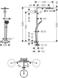 ������! ������� ������� Hansgrohe Raindance Select S 240 1jet 27633340 ���������, ���� ���� ����