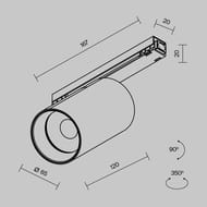 ������� �������� ���������� Maytoni Focus Led (����� ���) O-TR02-1-S-20WB3K, Exility IP 3000� 20�� 36� ������