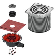 Комплект точечного трапа TECEdrainpoint S с сифоном DN 50, с декоративной решеткой KDP-S120