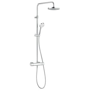 Душевая система KLUDI LOGO DUAL термостат, верхний душ, лейка 1 режим, хром 6809505-00