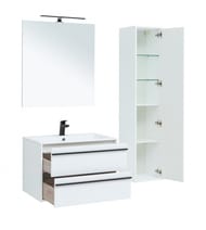 Тумба под умывальник Aquanet Lino 80 790х533х495 подвесная, 2 ящика, цвет: белый матовый 253903