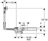 Geberit ����-������� ��� ����������� �����, � ������� �������, �=40/50��, � �/�������� 150.520.21.1