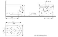 Унитаз подвесной TOTO RP Series (380х540х335) безободковый, без сиденья CW552
