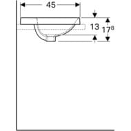 Раковина Geberit VariForm (550х450) встраиваемая, с отв. под смеситель, с переливом 500.720.01.2
