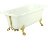 Ванна MIGLIORE OLIVIA 174x83 на лапах "LEONE" STANDART отдельностоящая, белая/золото 26924