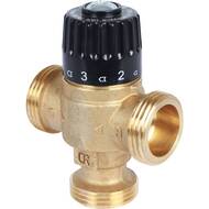 Термостатический смес. клапан STOUT для систем отопления и ГВС 1" НР 30-65°С KV 1,8 центр.смеш