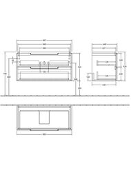 Тумба под умывальник Villeroy & Boch Subway 2.0 (987х520х449) подвесная, 2 ящика, бел мат A69700MS — изображение 2