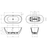 Ванна акриловая BelBagno BB701-1600-730-K (1600х730х580) отдельностоящая, белый