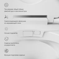 Унитаз подвесой AM.PM Inspire 370х570х400 безободковый, функция биде, электр. управление CCC501700SC
