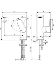 ��������� ��� ����������� Ideal Standard CERAFINE O ����� 136��, ��� ��� �������,���.������ BC555XG