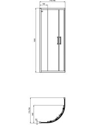������� ������ Ideal Standard CONNECT 2 Quadrant (800�800�1950) ��������,������� /������ K9250V3