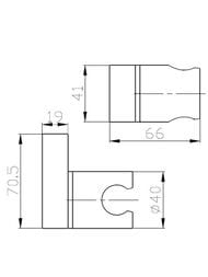 Держатель для душа ESKO SH405black  настенный, поворотный, черный