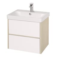 Тумба под умывальник AQUATON Сканди 70 1A251801SDB20 682x427x591 2 ящика, белый глянец/дуб верона