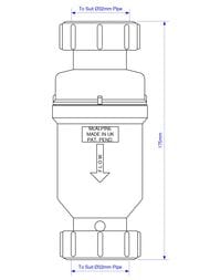 Сливной клапан McAlpine MACVALVE с сухим сифоном Ду=32, гайка-гайка, MRNRV32C