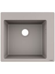Мойка из гранита Hansgrohe S51 43312380 (560х510) врезная, отвер.под смес., серый бетон — миниатюра 1