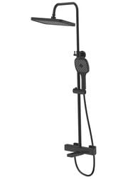 Душевая система ESKO STT3054Black  настенная, термостат, ручной/верхний душ, излив, черный