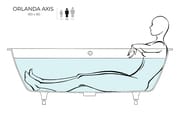 Ванна встраиваемая Salini Orlanda Axis Kit 180 103312G 1800х800х600 S-Sense, белый глянцевый