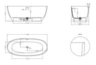 Ванна отдельностоящая Salini Alda S-Sense 101912G 1700х800х595 иск. камень, белый глянец