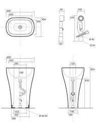 �������� Kerasan Aquatech 374201 600�400�850��, ���������������, �����, ������, �����