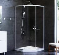 Душевое ограждение AM.PM Gem Pivot (90х90х190) пятиугольное, прозрачное/мат.хром W90G-405-090MT