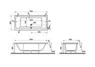 Ванна акриловая Vitra Neon 180x80 без гидромассажа 52540001000