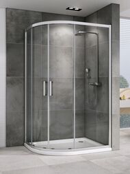 Душевой уголок ABBER Schwarzer Diamant AG01180 (1000х800х1950) асимметр., стекло  6мм прозр./хром