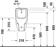 Писсуар Duravit No.1 305х290мм, с креплением, белый 2819300000
