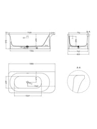 ����� ��������������� Salini NINFEA (1800�820�575) ���.������, S-Stone, ������ ������� 102721MF