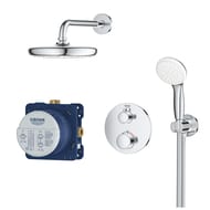 Душевая система Grohe Grohtherm 34727000 термостат, ручной и верхний 210 душ, кронштейн, шланг хром