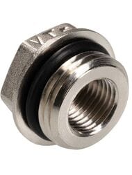 Футорка VALTEC  1/2"Н х 1/4"В с EPDM кольцом, латунь никелированная, VTr.585.N.0402
