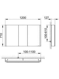 �������-���� Keuco Somaris 1200�710�115 ������.,3 ������,���������,�������� 14504003101