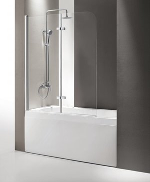 Шторка на ванну CEZARES ECO (1200х1400) O-V-21-120/140-C-Cr складная, стекло прозрачное, хром