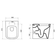 Унитаз приставной BelBagno Albano (365х515х420) безободковый, белый BB120CBR