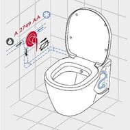 Унитаз подвесной Ideal Standard i life A 355х540х335 безободковый, с функцией биде, белый T481701