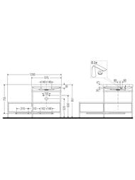 ������� � ��������� Duravit Happy D.2 Plus 1200�850�490 2 �����, �����, ����� ������ HP4755O2222