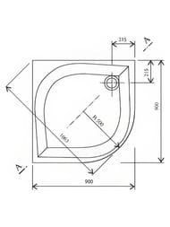 ������� ��������� ������ RAVAK Galaxy Elipso 90 EX (900x900x175) ��� ��������� �������, �����