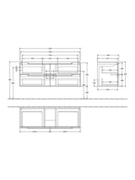 Тумба под умывальник Villeroy & Boch Subway 2.0 (1287х524х449) подвесная, 4 ящ, бел глянец A69800DH — изображение 2