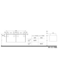 ����� ��� �������� ������ Duravit XSquare 1400�400�548 ���������, 2 �����, ������� ���. XS4903R4343
