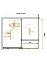 ������� ������ CEZARES STREAM (1175-1225x980-1005x1950) AH-1-120/100-C-Cr ������ �����/����