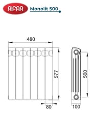������! �������� ��������������� RIFAR Monolit 500 (577�480�100) ���. �����, 6 ������, 1146��, �����