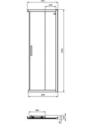 Дверь душевого уголка Ideal Standard CONNECT 2 (750х1950) откатная, стекло прозрач /алюминий K9258EO