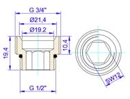 ������� ��� ���� ������� �����. ���������, ��������� � 1/2" (Comisa) VT.AVK01.N.E04
