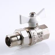 Кран с американкой 1/2"ВН VALTEC BASE белая бабочка VT.227.NW.04