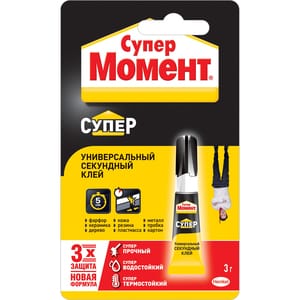 Клей секундный МОМЕНТ Супер Момент клей, 3 гр